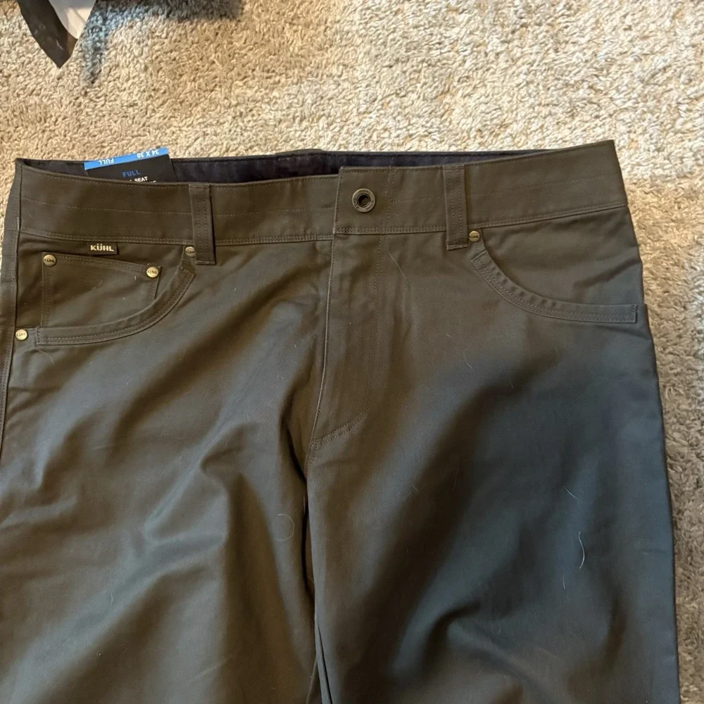 Kuhl‎ Free RYDR Mens 34x30 Heavyweight Canvas Tapered Pants Espresso Patina Dye